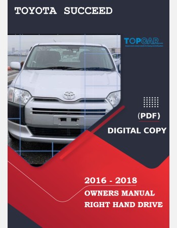 toyota succeed 2016-2018 owners manual in english